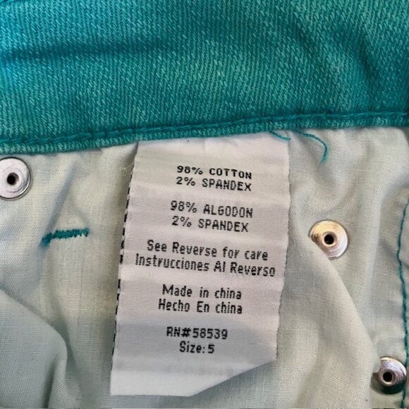 STS  Blue Teal denim shorts with raw edge size 5 - Picture 4 of 8